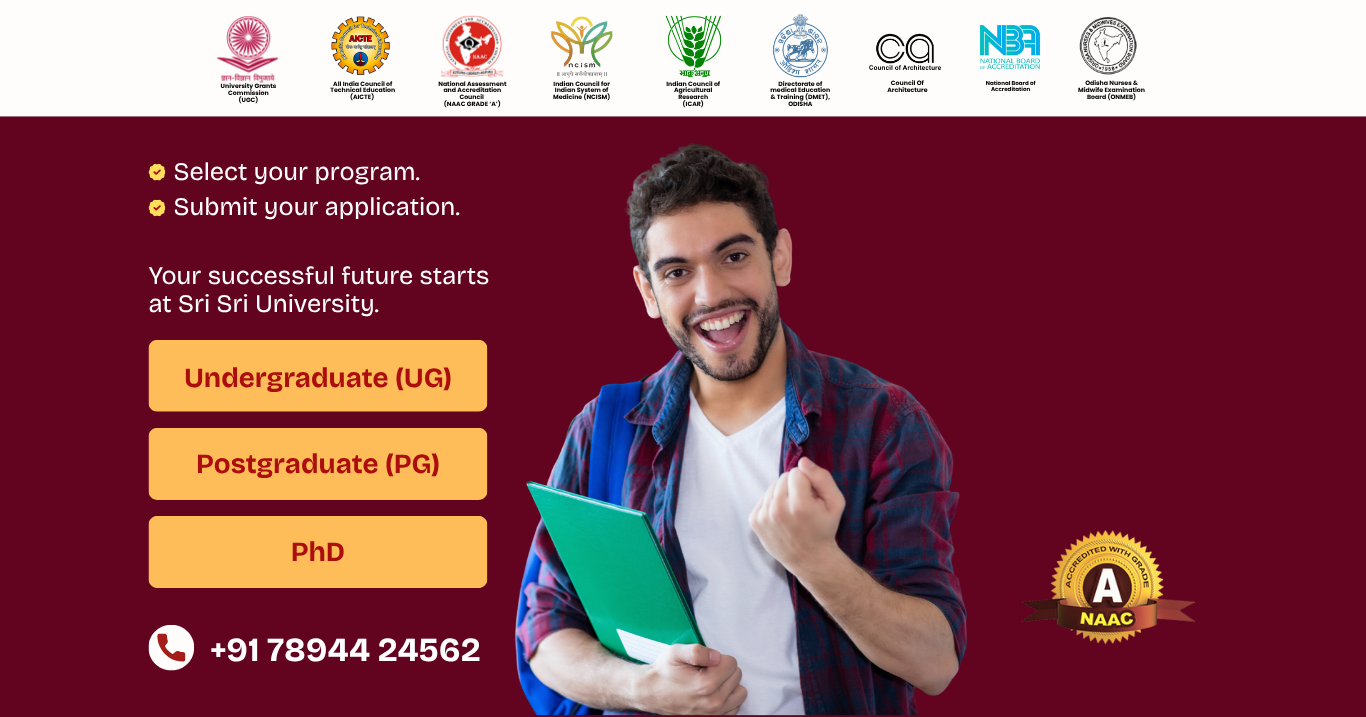 Sri Sri University Admissions Banner